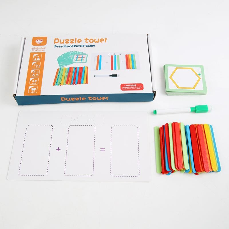 儿童益智拼搭数数棒数学教学宝宝早教算数计数木制