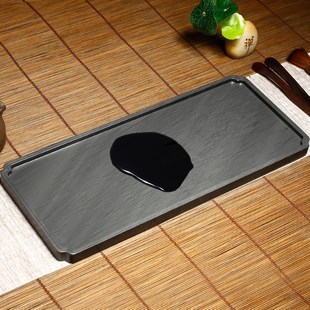 万石君歙砚长方石头茶盘单迷你小茶盘小茶台石质功夫茶具天然茶海