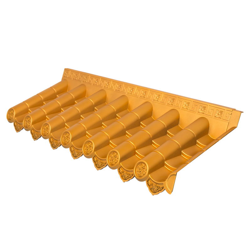 树脂瓦仿古瓦一体仿古屋檐金色琉璃瓦片中式古建门头仿古装饰瓦红