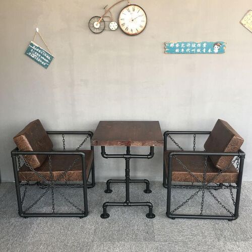 复古铁艺沙发酒吧桌椅奶茶店咖啡休闲吧题桌椅