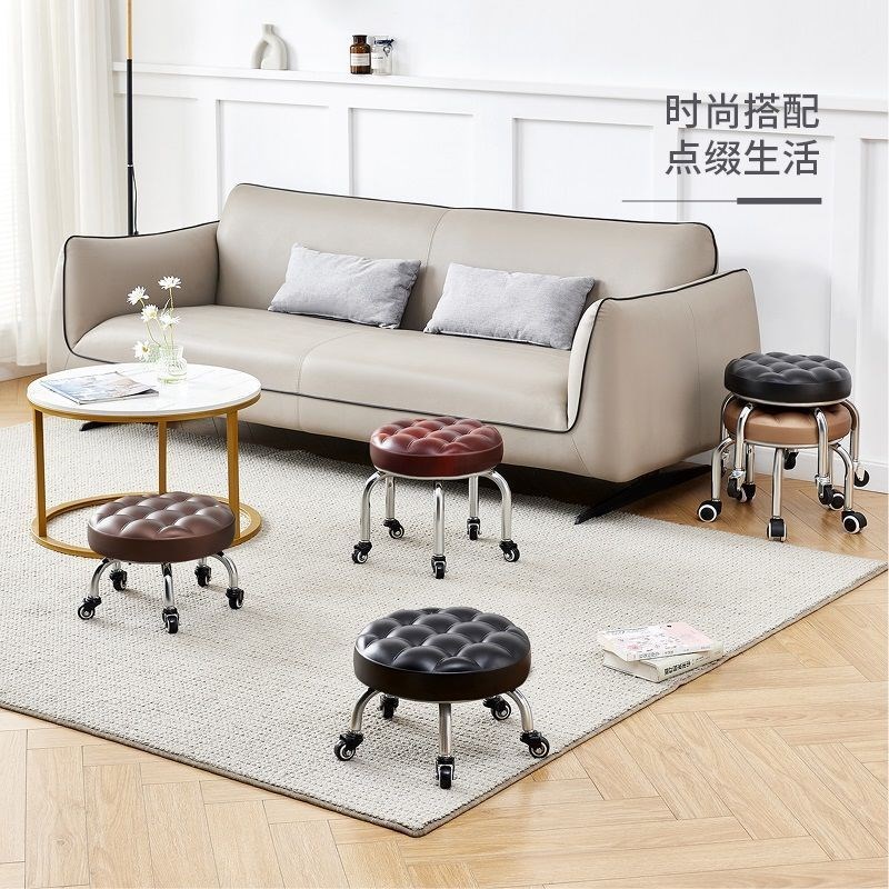 万向轮小矮凳家用美缝擦地坐椅旋转美甲儿童凳小静音