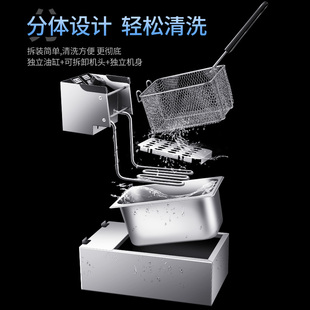 格汉美电炸炉商用单缸大容量油炸锅炸鸡炸串炸薯条油条机