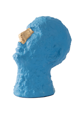 zon 现代蓝色捏泥皱纹抽象人物小型雕塑艺术工艺品家居