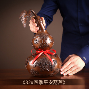 德祥缘紫铜葫芦家居客厅玄关铜葫芦饰办公室工艺品摆设