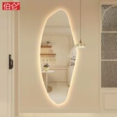 伯仑 饰镜无框试衣镜壁挂全身镜子风玄关镜 智能穿衣灯镜异形装