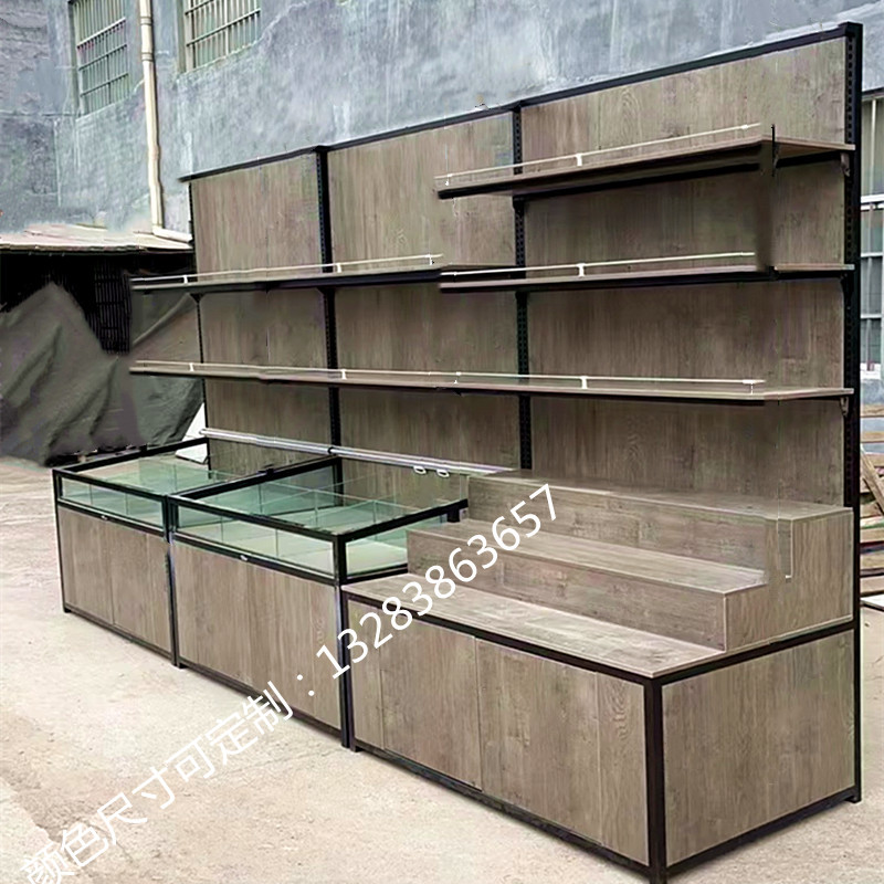 超市散称零食柜膨化食品展示柜特产中岛柜面四层货架圆形中岛柜