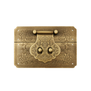 樟木箱铜锁扣搭扣纯黄铜仿古箱扣老式家具五金箱子锁片锁鼻