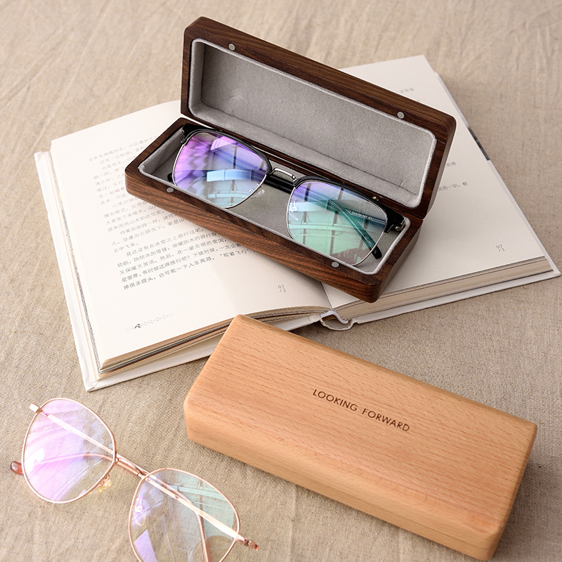 天然实木简约眼镜盒高级感抗压便携男女近视眼镜盒商务送老师礼品