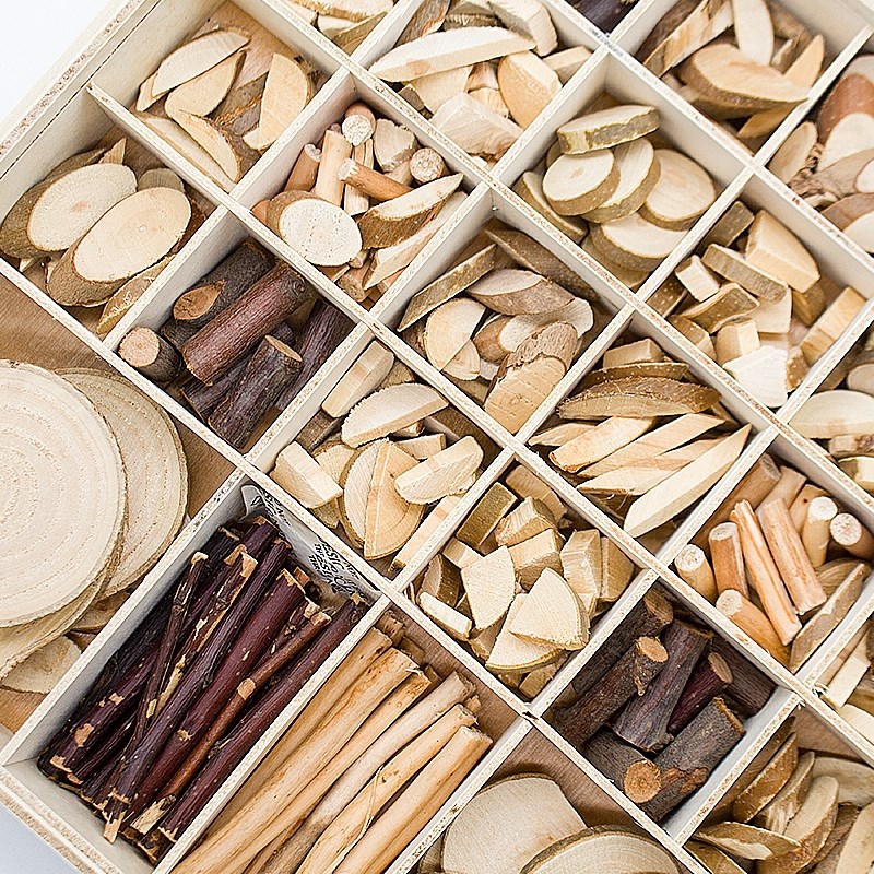 幼教幼儿园竹木圆形片木块装材料干树枝小木片diy材料手工