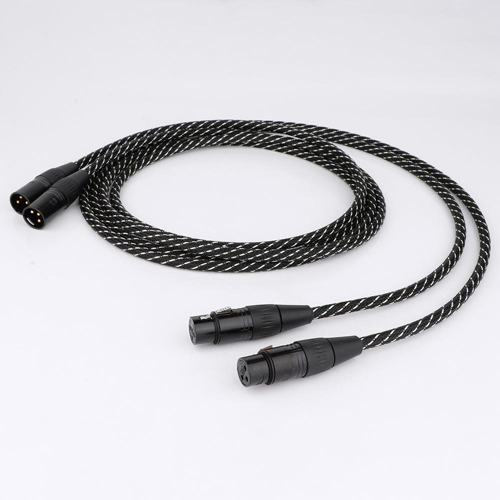 HIFI xlr音频线立体声高纯度6NOFC镀金xlr插头公对母麦克风混音器