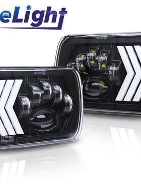 5X7 7寸牧马人汽车LED改装方形车灯远近光55W越野车皮卡车前大灯