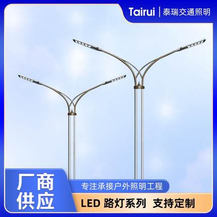 单双臂路灯LED市电路灯厂商供货农村城市街道市政道路多规格路灯