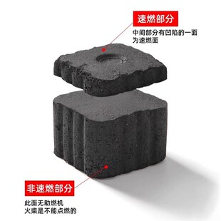 速燃炭烧烤碳无烟果木炭易燃竹炭方圆炭块围炉煮茶碳助燃