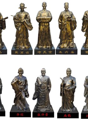 钢十大名医雕塑孙思邈半身雕像中医