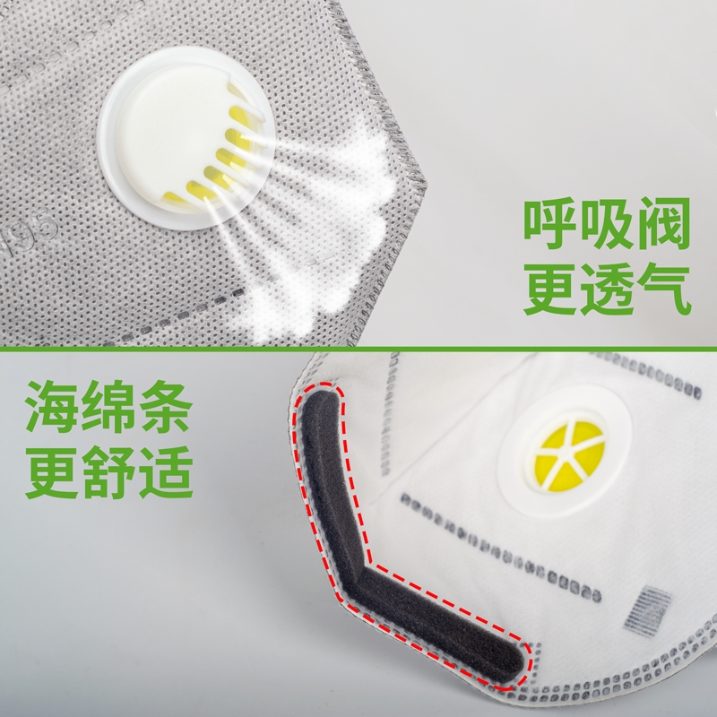 防尘口罩防工业粉尘kn95活性炭打磨电焊带呼吸头戴式n95可调节