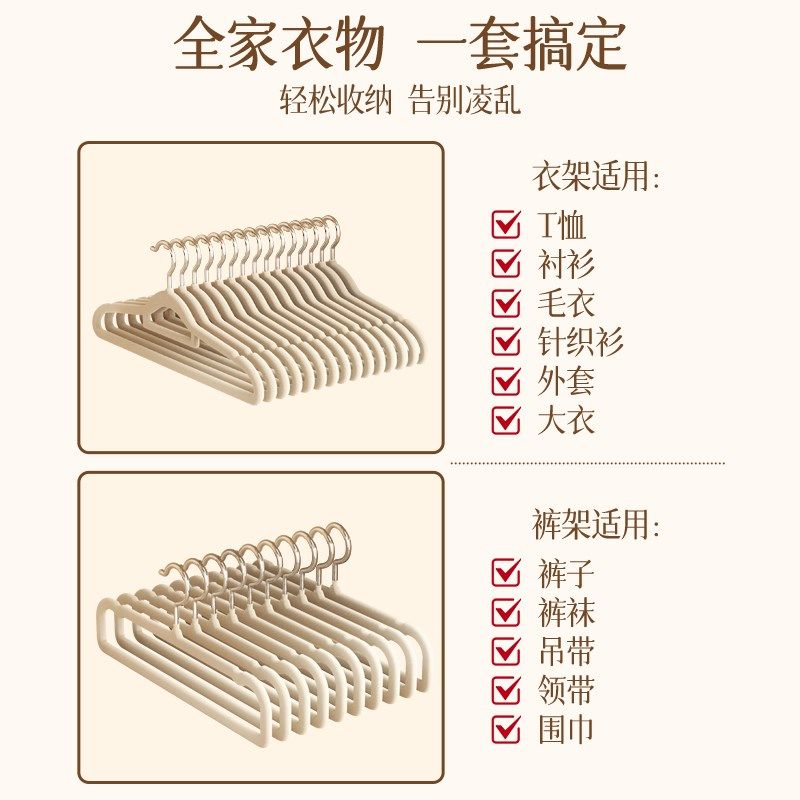 植绒衣架家用挂衣新款整理师肩角无痕防滑衣裤架晾衣撑,收纳整理,塑料衣架,淘宝优惠券,粉丝福利购,淘宝优惠卷