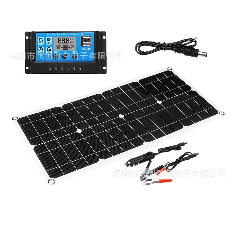 双USB40W太阳能电池板带10A太阳能电池板用于汽车游艇RV灯充电