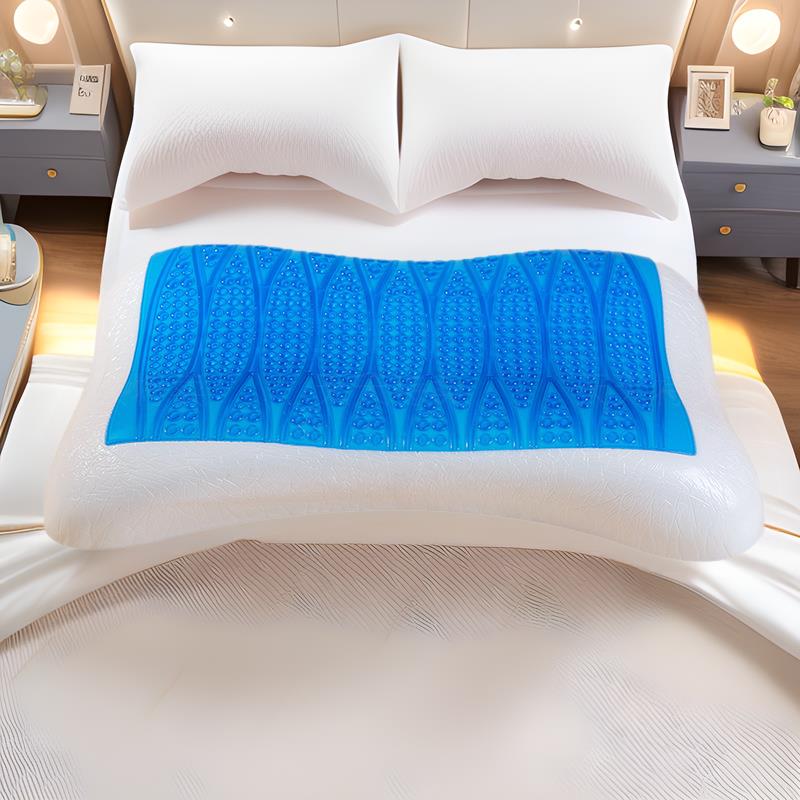夏季枕头凝胶记忆枕慢回弹零压力蝶形波浪枕芯冰枕透气凉感