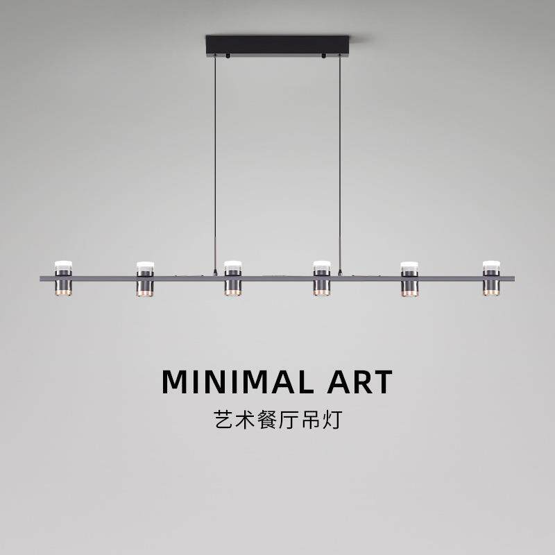意式极简餐厅吊灯北欧水晶砂创意一字长条餐桌前台吧台餐厅吊灯