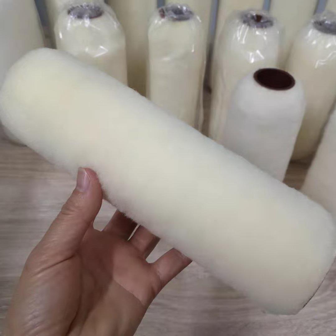 9寸涂料滚筒刷子厂家加密加厚澳洲羊毛油漆刷美式纸管滚筒刷