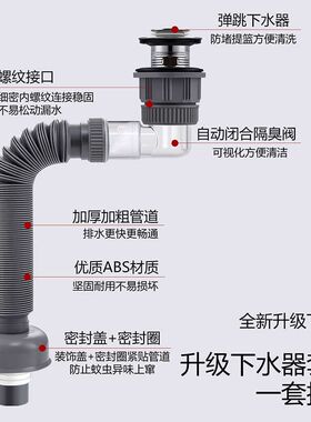 莱尔诗丹下水洗脸盆下水器伸缩管洗手盆池防水管