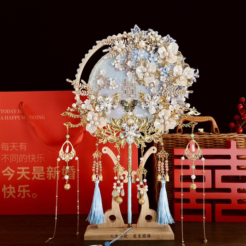 团扇新娘结婚秀禾婚扇婚礼材料扇子级面喜扇成品出嫁