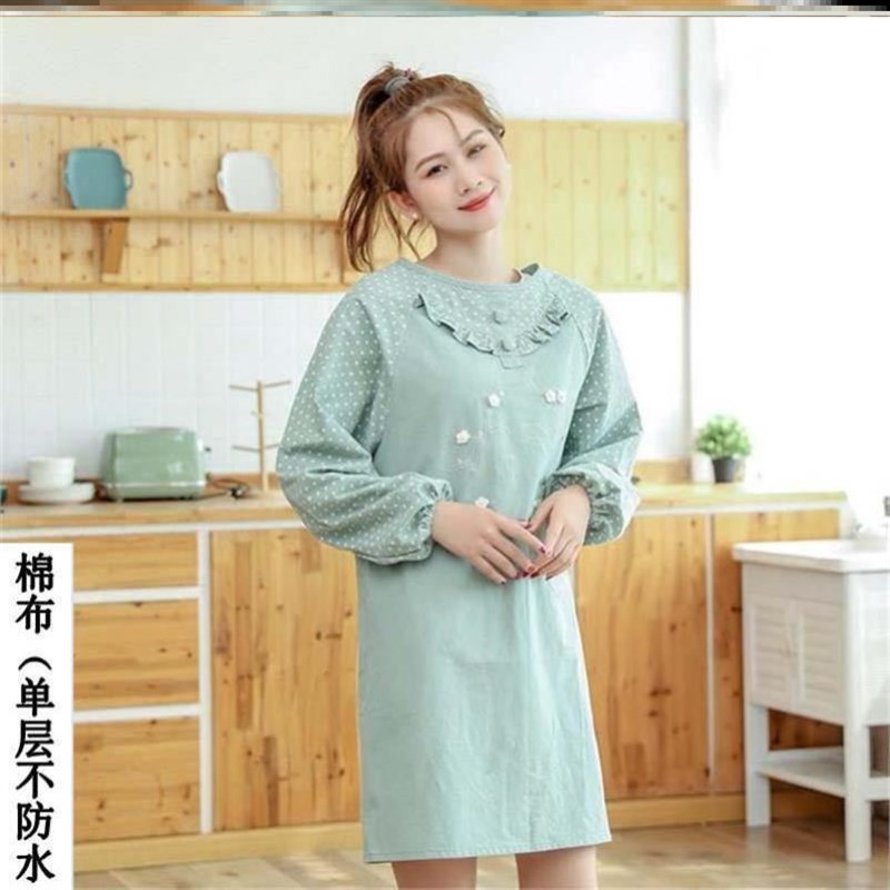 袖子围裙夏季防油工作服布料防罩衣干活穿的罩衣女夏天擦手