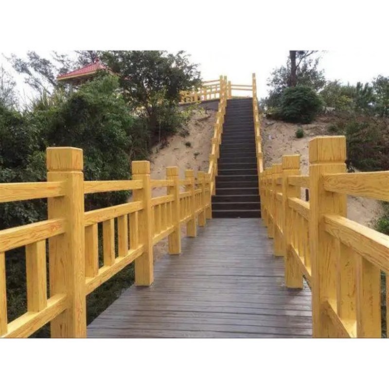 仿木桩仿木护栏 河道护栏 仿木花箱 花架 凉亭 仿石栏杆 仿竹护栏