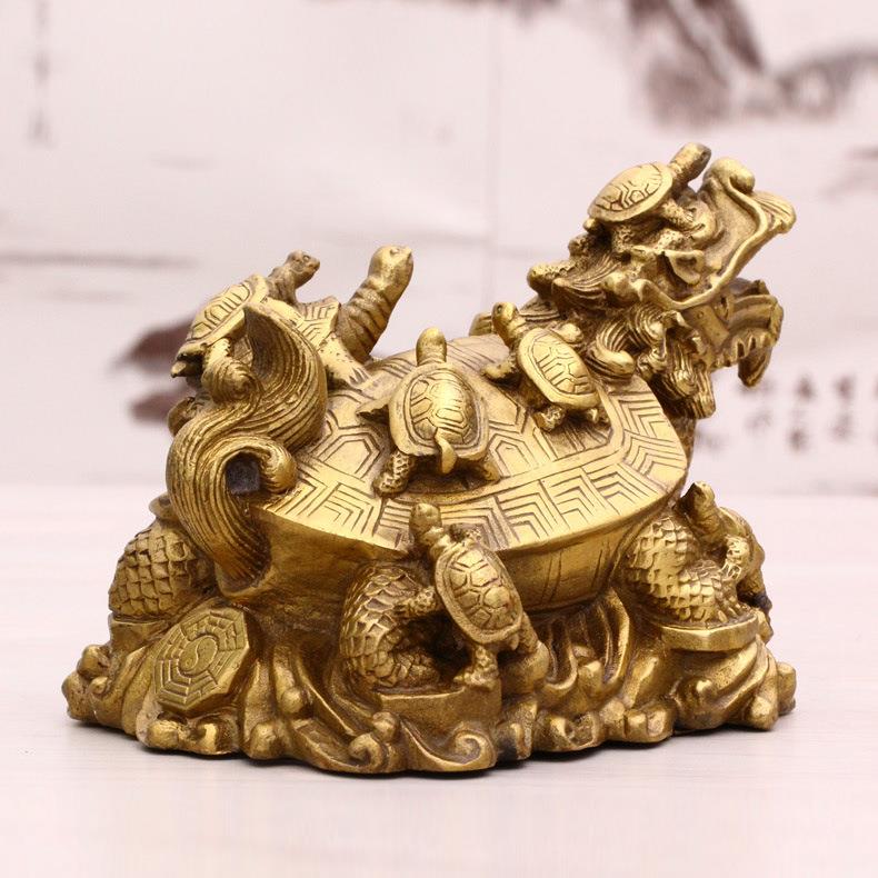 铜龙龟摆件 铜九子龙龟 九九归真 子孙万代背背(辈辈)长寿