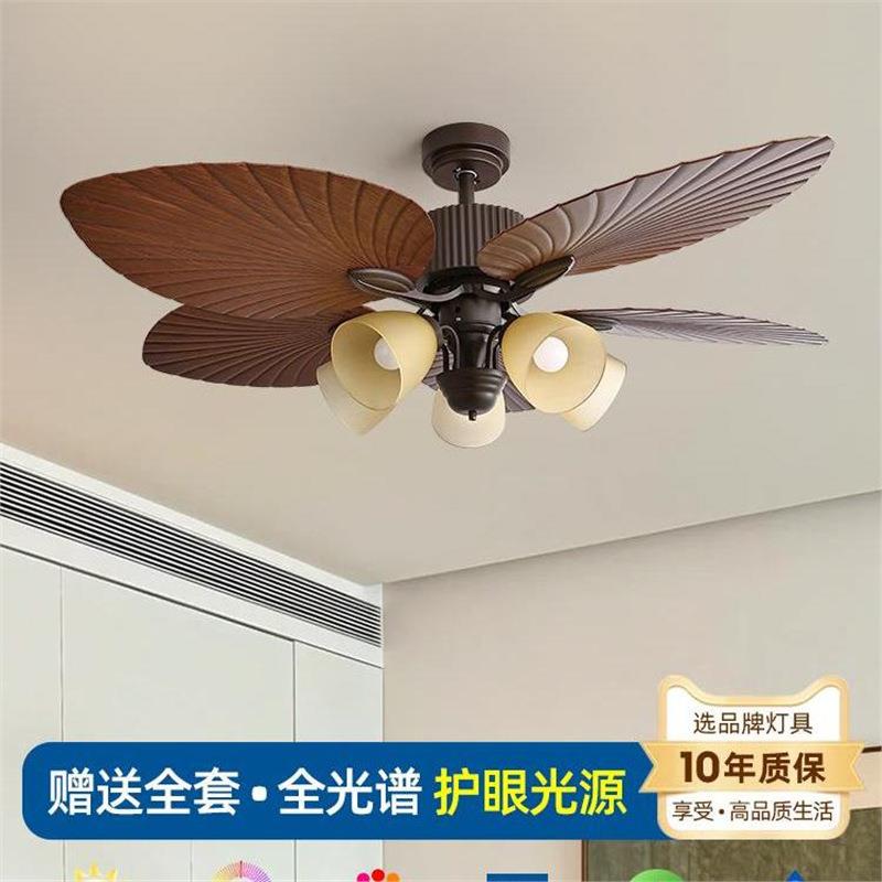 美式复古风扇灯法式中古餐厅吊灯吊扇灯客厅南洋风灯具2025新款