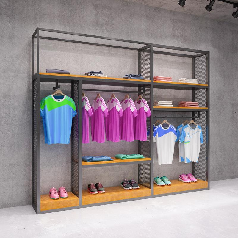 男装货架服装店展示架装修体育运动工业风陈列架子铁艺展柜落地式