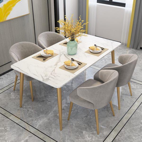 北欧大理石桌子餐桌椅组合简约现代小户型家用饭桌4人6人轻奢餐厅