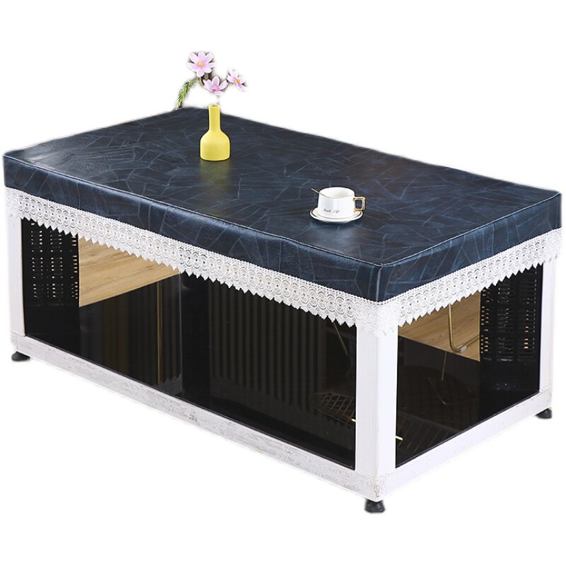 皮烤火罩长方形电炉罩防尘茶几桌布防水电炉罩取暖器烤火架罩