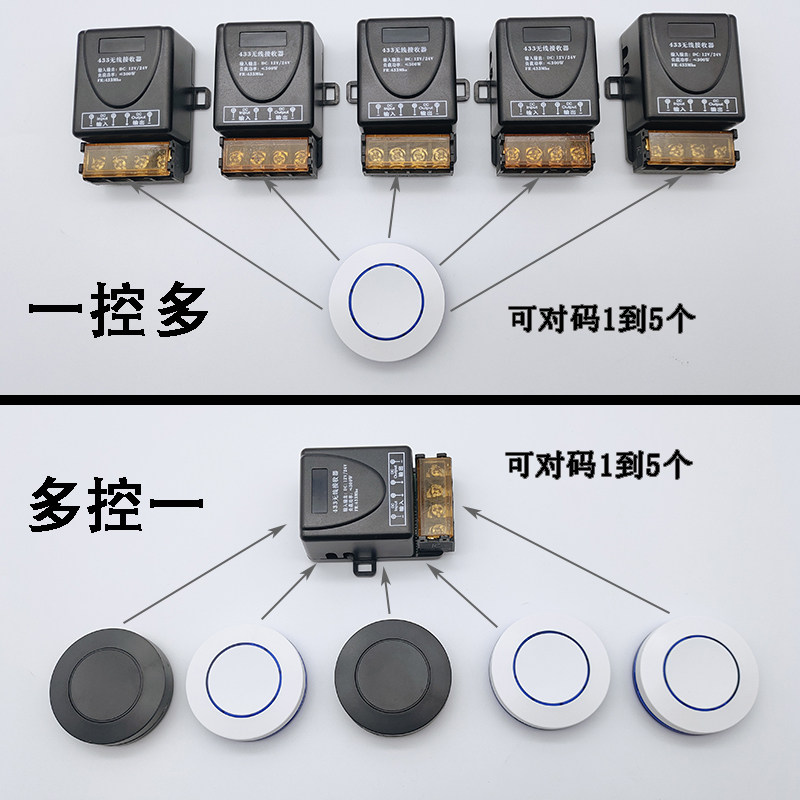 无线遥控关低压2大功率橱灯吊顶灯带免布线随意贴多控