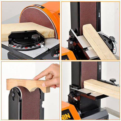 洛克士LUXTER4X8砂盘砂带机大功率打磨机台式木工砂轮砂光抛光机