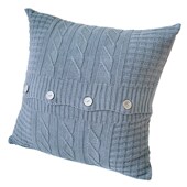 全棉编织in毛线抱枕沙发针织毛线靠垫方形腰枕纯色棉靠枕含芯