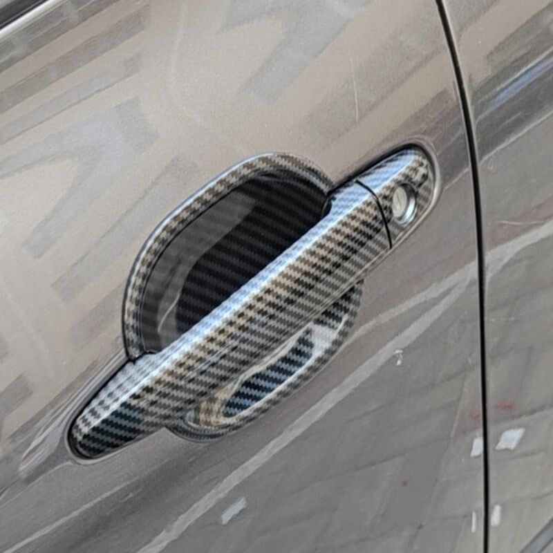 款凯美瑞门碗拉手亮片 改装门把手装饰亮条碳纤纹路