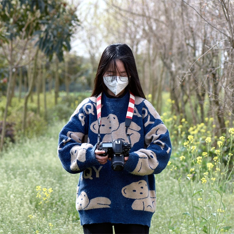 条纹帆布相背带文艺加厚单反相背带微单相斜挎