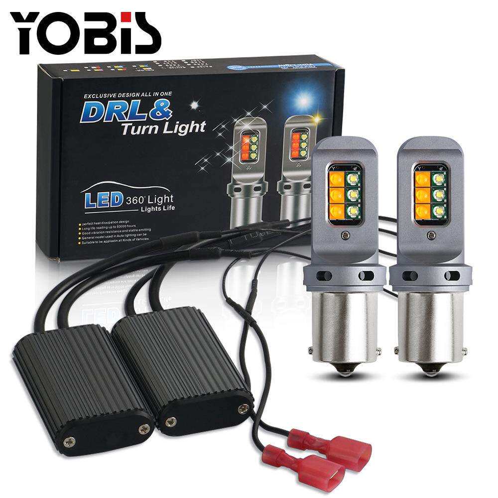 优彼斯BA15S解码双色LED转向灯1156转向灯7440日行灯CREE 12SMD