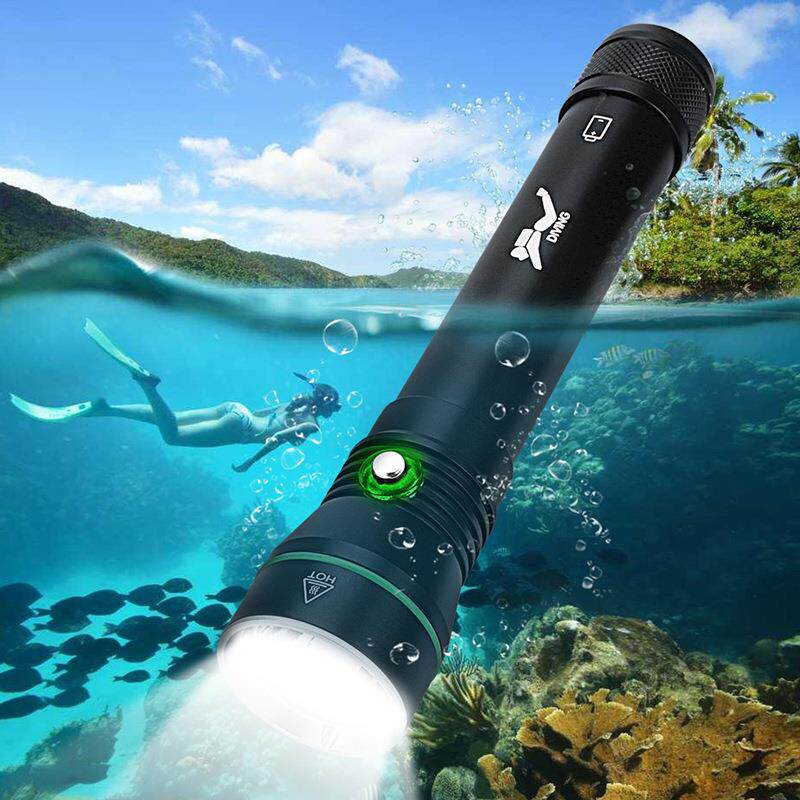 新款大功率P50高亮潜水手电筒110米深度潜水摄影补光灯