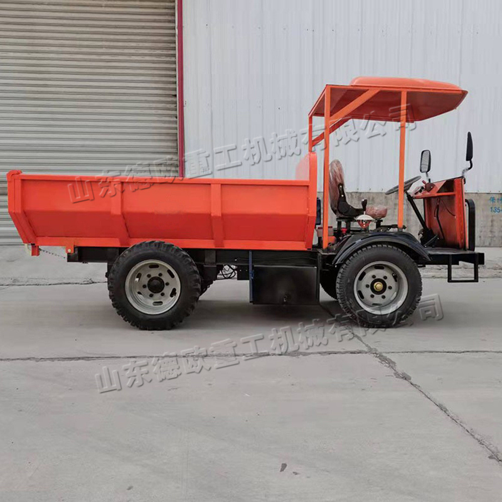 U型斗电动自卸四轮车 家用电动四轮运输车 道路施工拉土自卸车