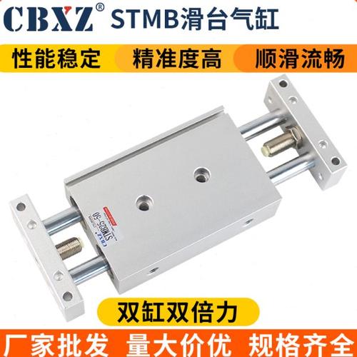 双轴滑台气缸小型气动双杆STMB可调行程双头带磁STMS10/16/20/25
