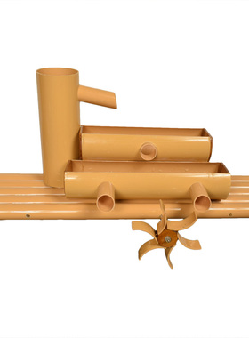 仿竹子流水器 喷泉鱼缸石槽循环增氧过水车招财竹筒流水