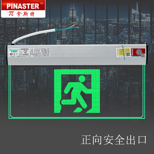 兀拿斯特新标志灯吊牌安全出口钢化指示灯应急疏散灯