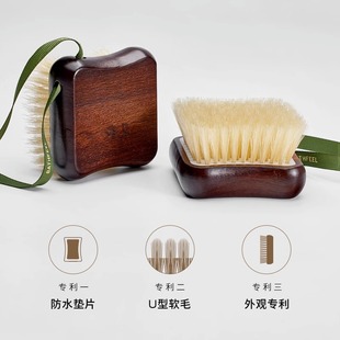 浴见猪鬃刷乌檀木身体刷沐浴刷磨砂刷干背刷搓背软毛梳