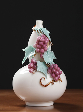 多子多福陶瓷手工葫芦瓶家居客厅装饰礼品日常送礼