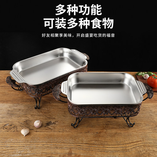 韩式烤鱼盘长方形烤鱼炉商用海鲜大咖龙虾拼炉具
