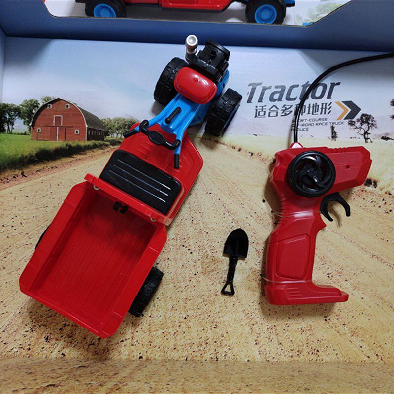 儿童仿真电动遥控汽车手扶翻斗车农夫车岁男孩