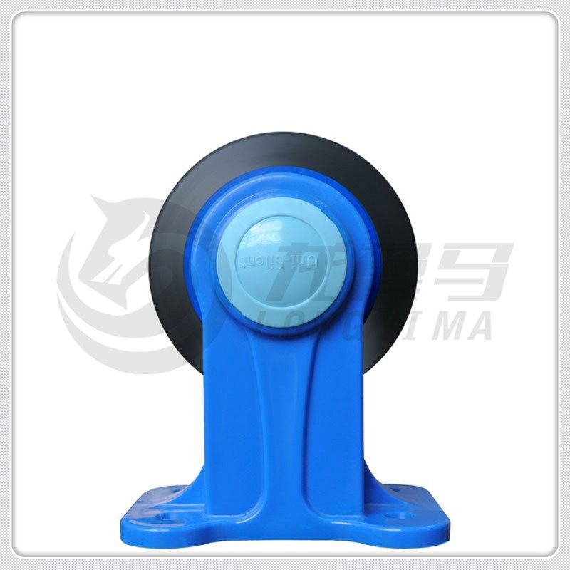 超静音手推车平板车 英()尼龙支架定向脚轮橡胶轱辘