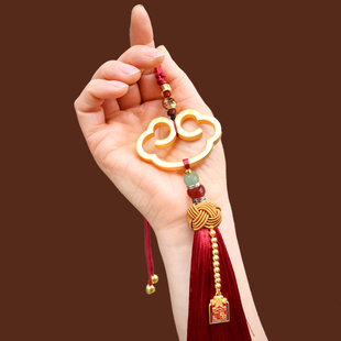 黄铜镀沙金平安如意车内吊饰貔貅车载后视镜装 饰男女